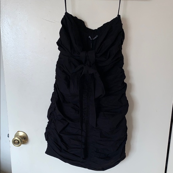 BNWT Drapped Mini Black Dress by ZARA - Picture 1 of 9